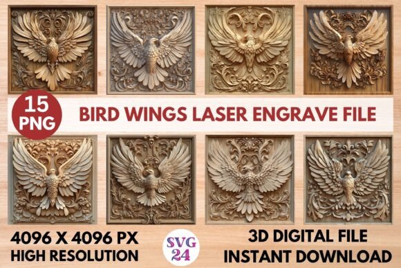 Bird Wings Laser Engrave File: A Versatile Design for Creative Projects