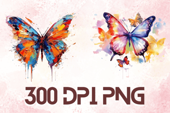 Butterflies Pretty Colorful Clipart 02: A Versatile Art Resource for Every Project