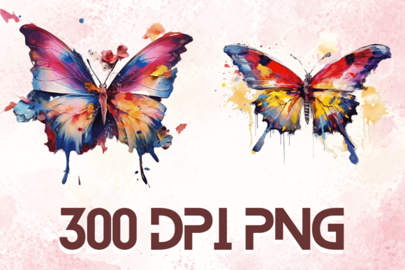 Butterflies Pretty Colorful Clipart 04
