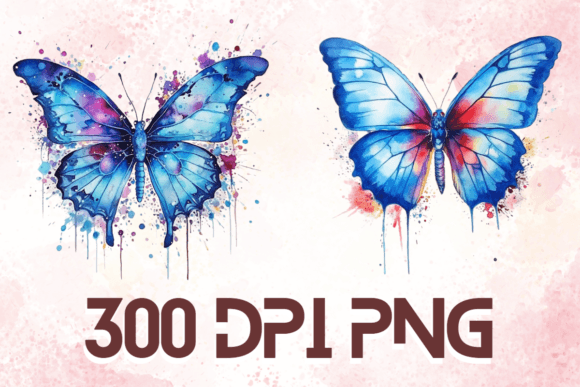 Butterflies Pretty Colorful Clipart 05