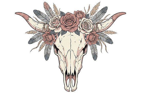 Exploring the Aesthetic and Utility of Longhorn Skull Boho PNG