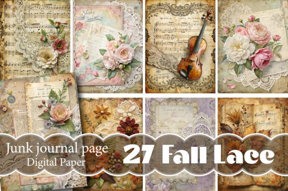 Fall Lace Junk Journal Page