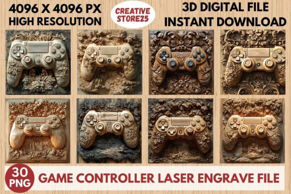 Game Controller Laser Engrave File