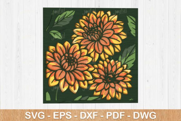 Layered Dahlia Flower Wall Art SVG: A Versatile Design for Creative Expression