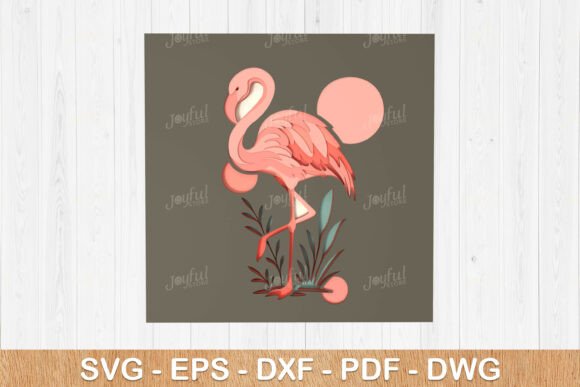Layered Flamingo Sunset SVG Art: Creative Freedom for Every Project