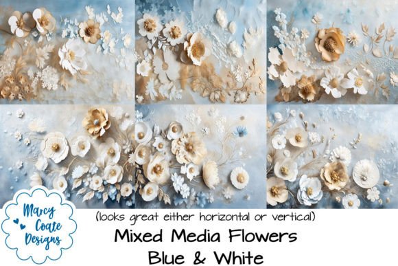 Mixed Media Flowers Background Papers