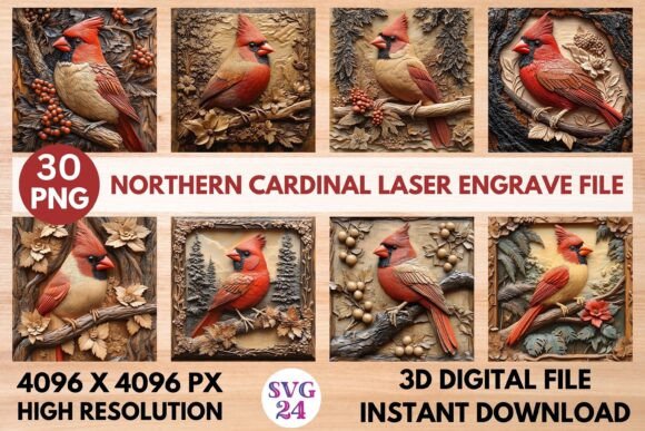Northern Cardinal Laser Engrave File: A Versatile Design for Creative Projects