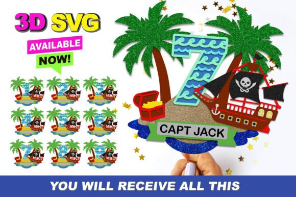 Pirate Numbers Topper 3D SVG: A Versatile Design for All Your Creative Projects