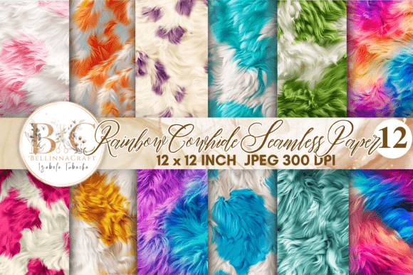 Rainbow Cowhide Seamless Digital Paper: A Vibrant Twist on Classic Design