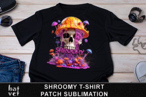 Shroomy Mushroom Skull TShirt Patch PNG: A Versatile Design for Creative Projects